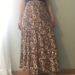 Express | Floral Maxi Skirt with Buttons